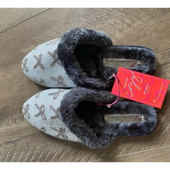 NWT anthropologie elsa beaded bow slippers EU 40 - Picture 3 of 5